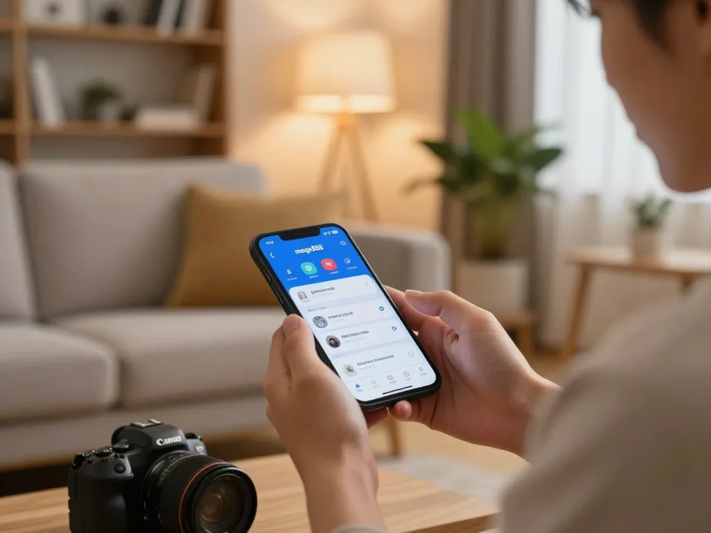 Mega888 original download ios showcased on a smartphone during focused gameplay in a cozy living room.