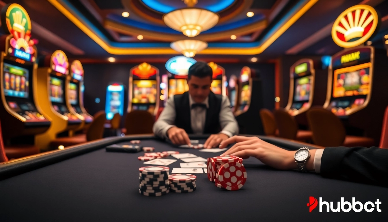 Players engaging in exciting games at Hubet's luxurious online casino.