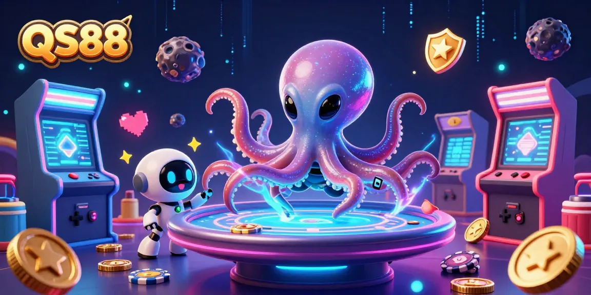 Experience high-stakes gaming at QS88 with an alien octopus dealer hosting holographic poker.
