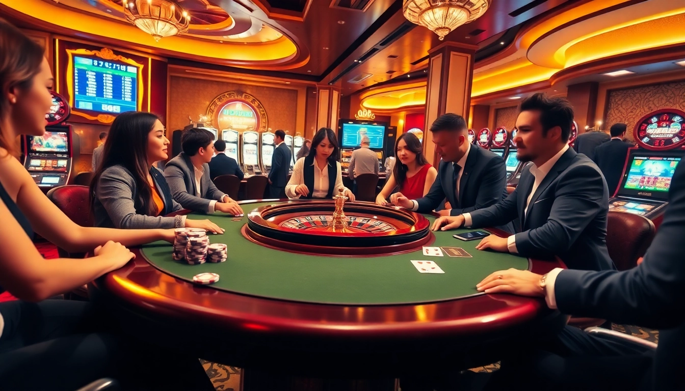 Tỷ lệ nhà cái immersive betting scene with poker table and luxury casino elements.