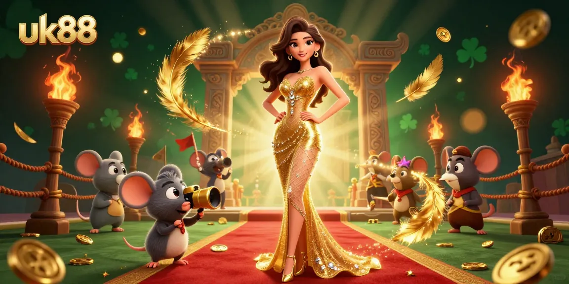 Experience thrilling casino action with uk88 in this dazzling 3D illustration featuring a glamorous scene.