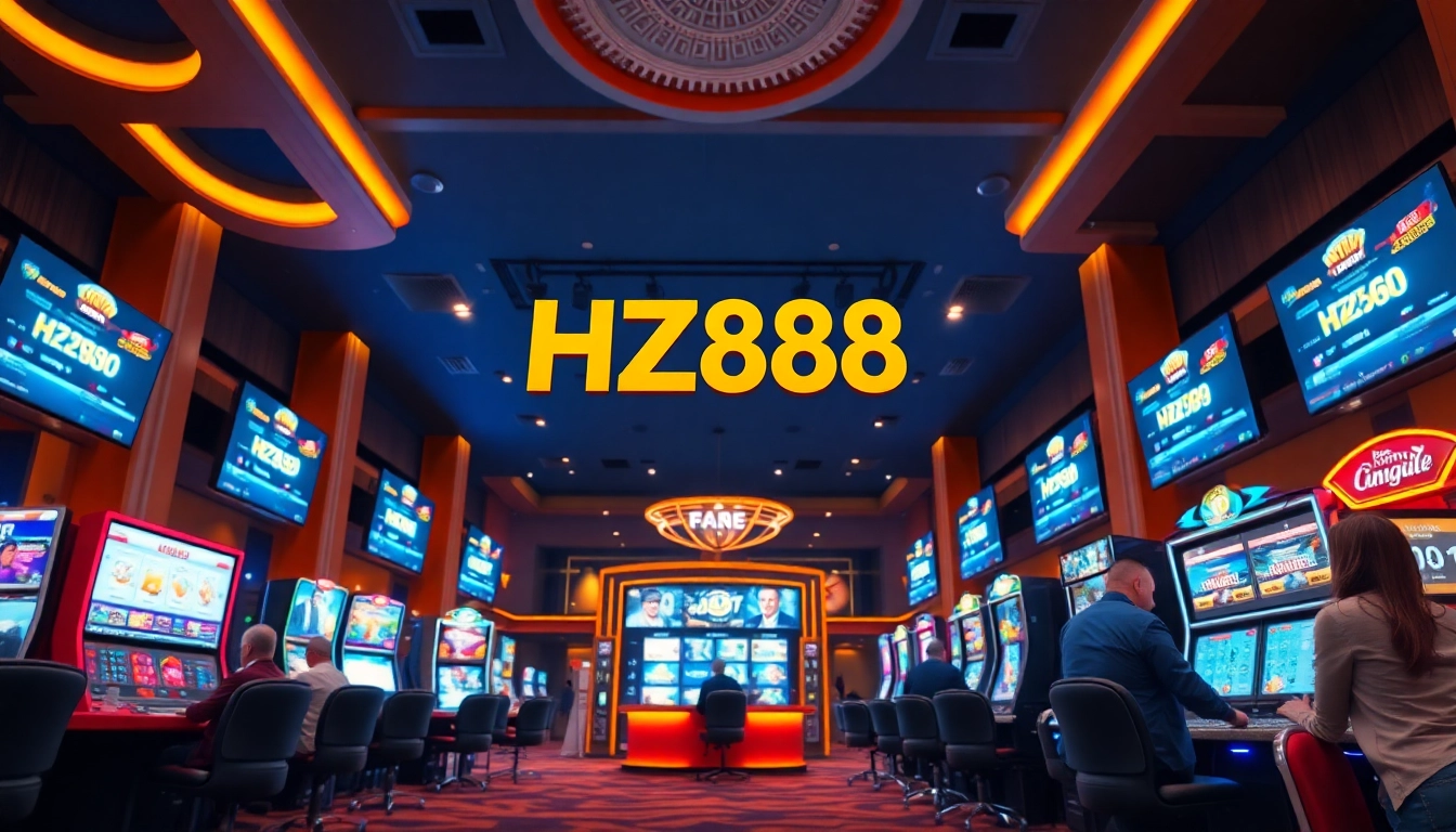 Exciting gaming atmosphere at HZ88's online casino with diverse options.