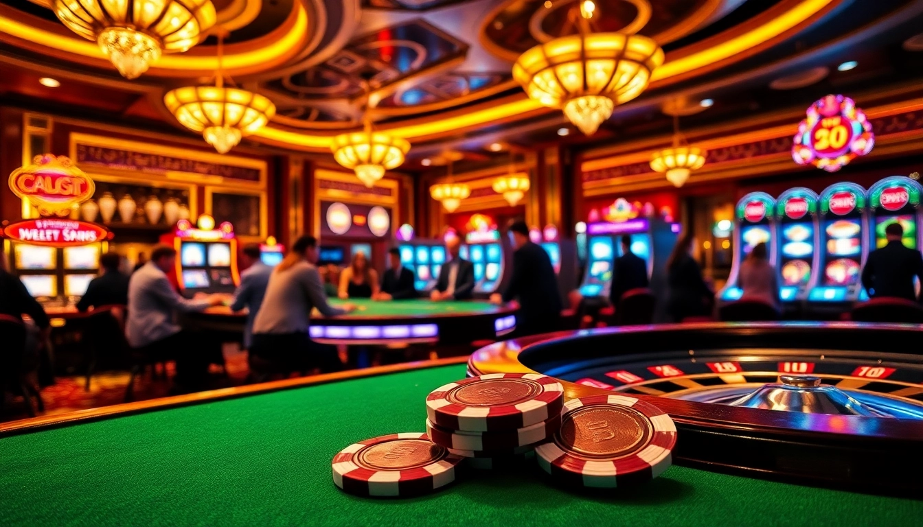 KJC sets the stage for strategic gambling, featuring elegant poker chips and a roulette wheel.