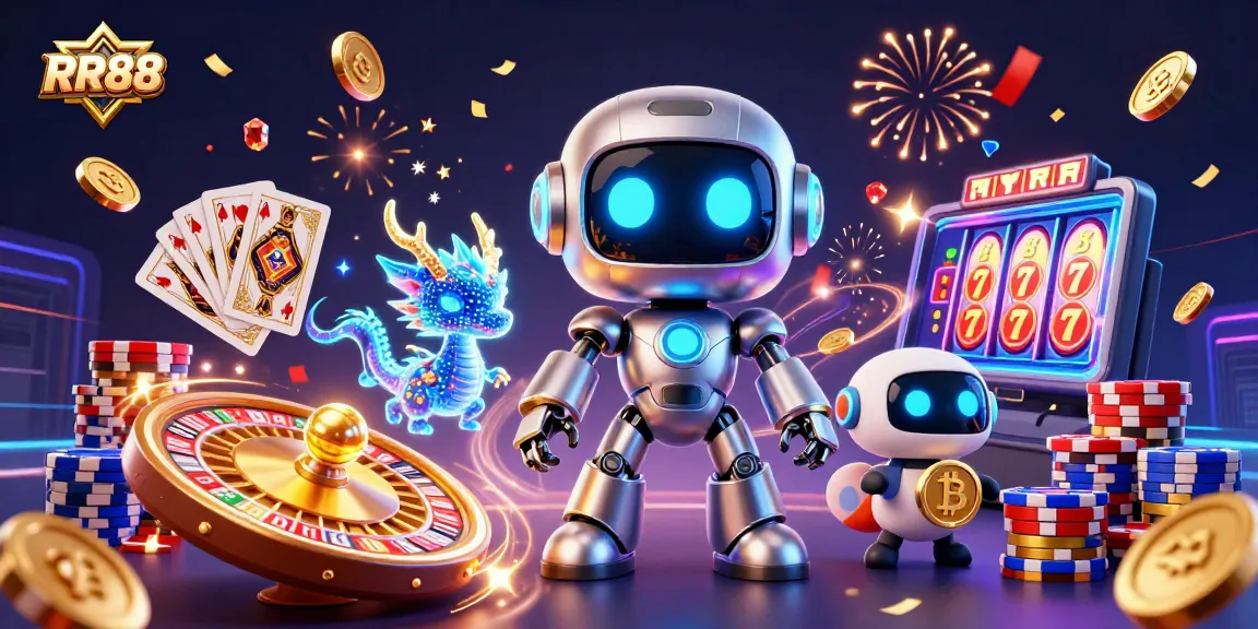 Experience winning at RR88 with vibrant 3D casino characters, coins, and games in action.