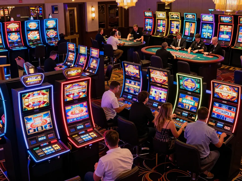 Players enjoying vibrant slot machines and table games, highlighting the ABC8 casino experience in 2026.