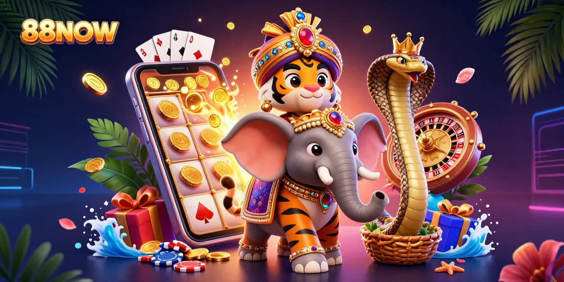 Engage in exciting gameplay at 88NOW with lively casino elements and dynamic 3D characters.