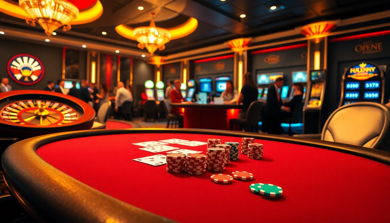 Engage with OPEN88's vibrant casino experience featuring poker tables and exciting live drawings.