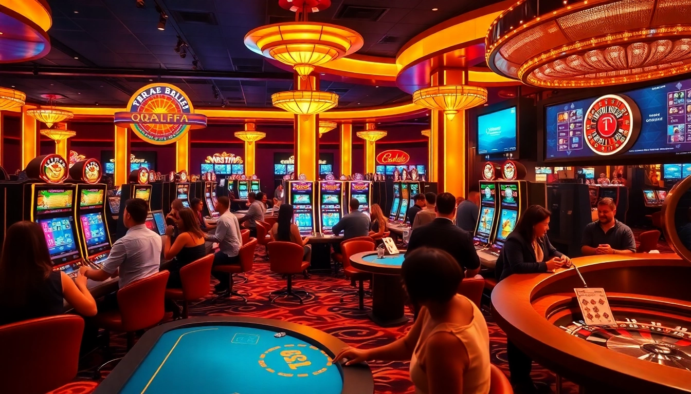 Experience thrilling wins at qqalfa with players enjoying high-stakes gaming and vibrant slot machines.