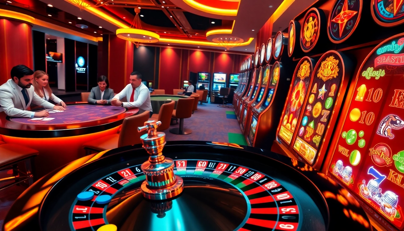 Players enjoying an exciting game of poker at a luxurious casino featuring win79 theme.