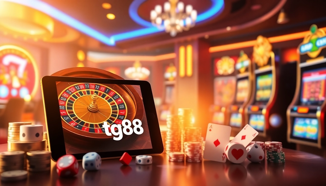 Winning players engaging with the link tg88 in a vibrant online casino setting.