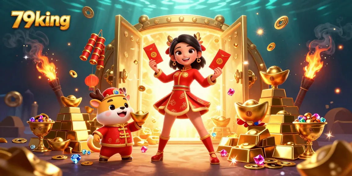 Experience thrilling gameplay at 79king with vibrant casino elements and the excitement of a festive scene.