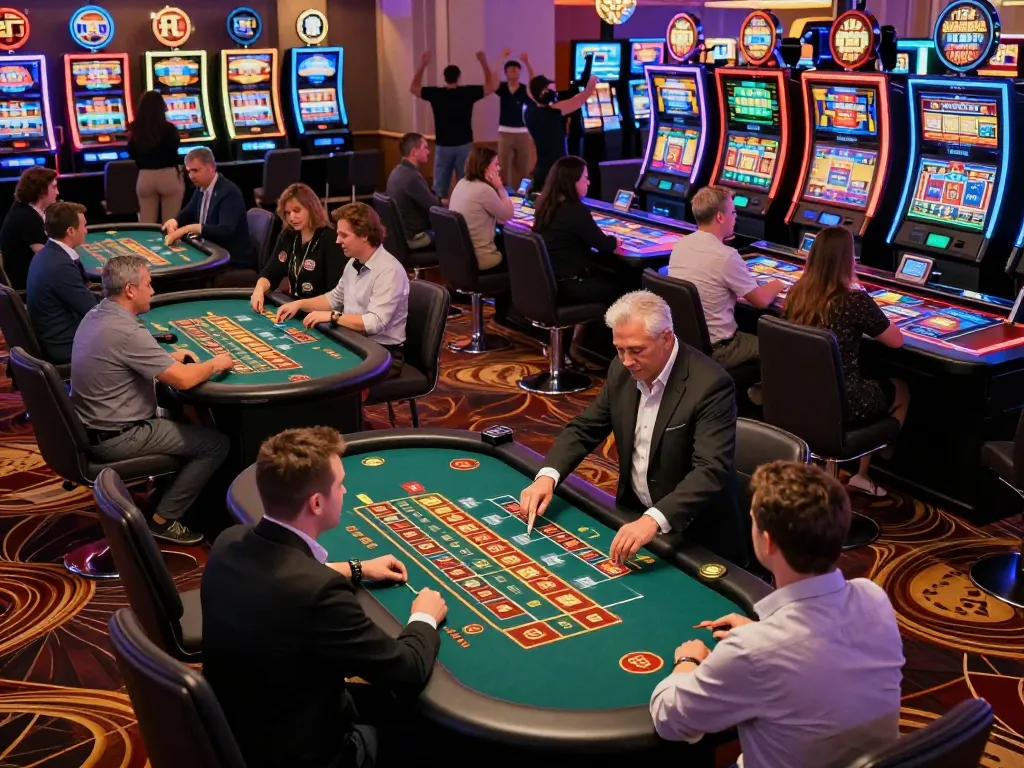 Players enjoying thrilling games at KO66 Casino, showcasing vibrant gaming moments and excitement.