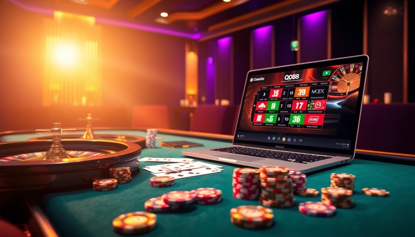 Experience the thrill of the QQ88 online casino with vibrant games and luxurious atmosphere.