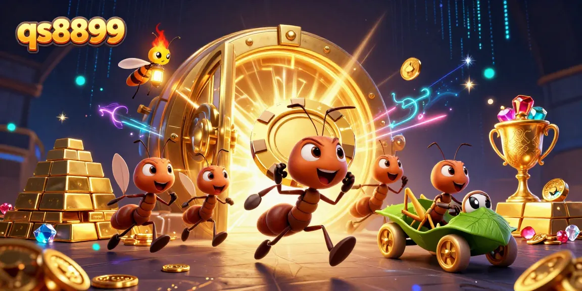 Engage with the dynamic qs8899 scene of ants on a thrilling heist in the casino world.