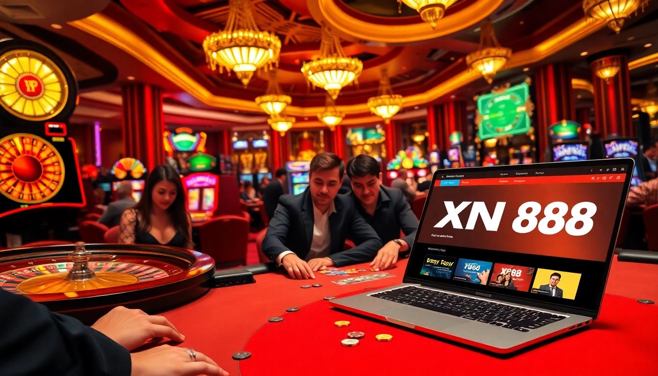 Experience casino excitement with gambling elements and XN88 at the forefront of action.