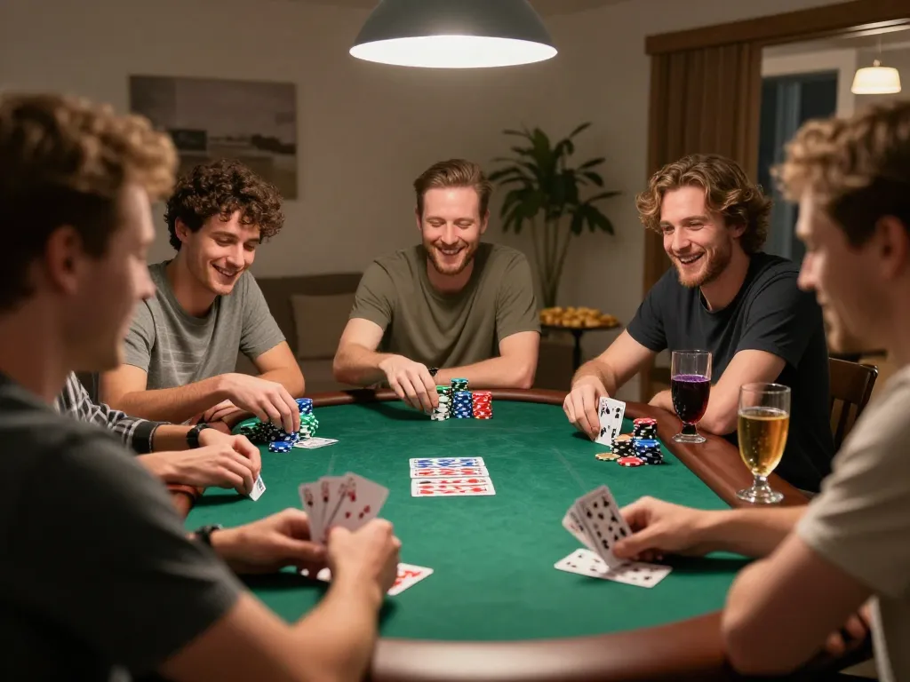 Engaging poker night with friends showcasing strategic gameplay at home while enjoying the go88 experience