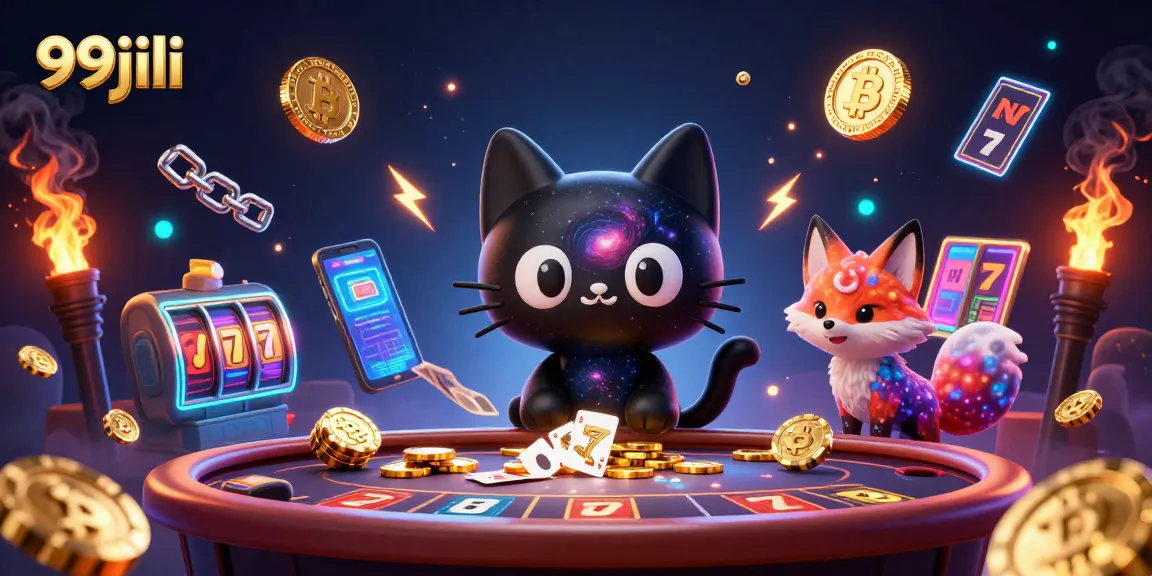Engage in thrilling games at 99jili with our immersive 3D casino illustration.
