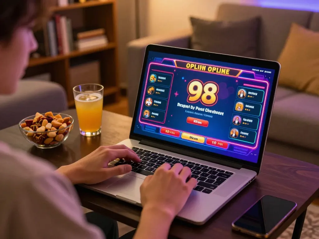 Experience thrilling gameplay on 98win's online casino through immersive home gaming setup.