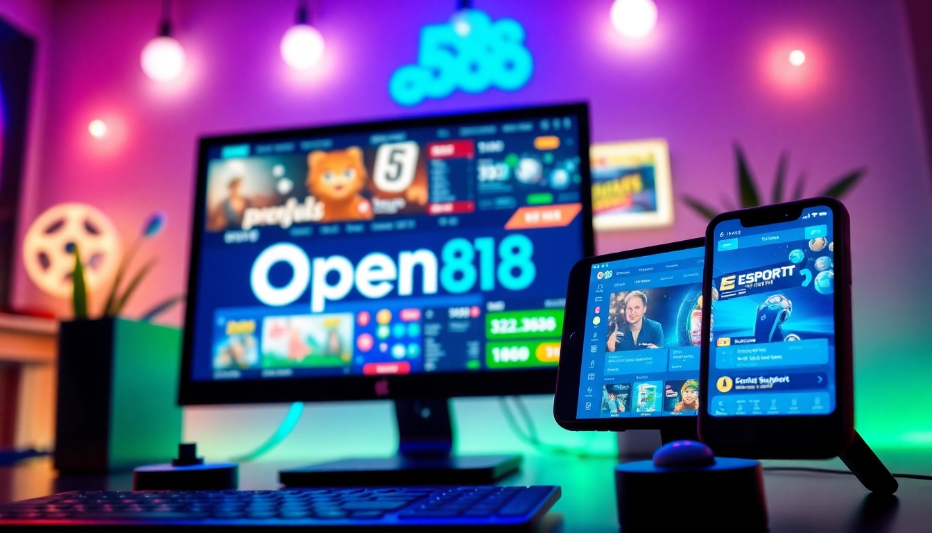 Experience seamless đăng ký open88 with vibrant gaming elements on desktop and mobile.