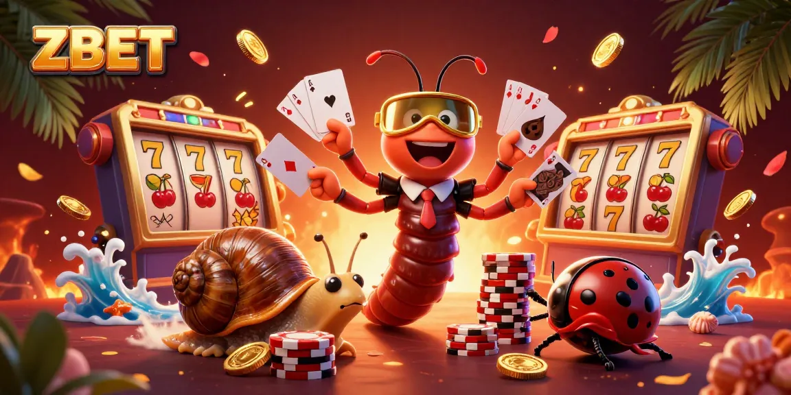 ZBET spin and win action scene with animated casino characters and vibrant slot elements.