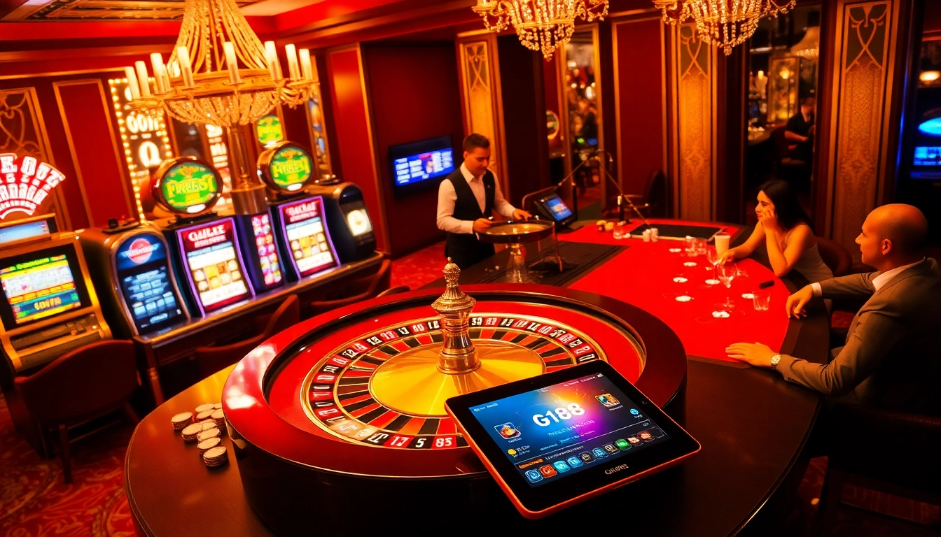 Experience the thrilling excitement of gi88 at a luxurious casino with roulette, poker, and slot machines.
