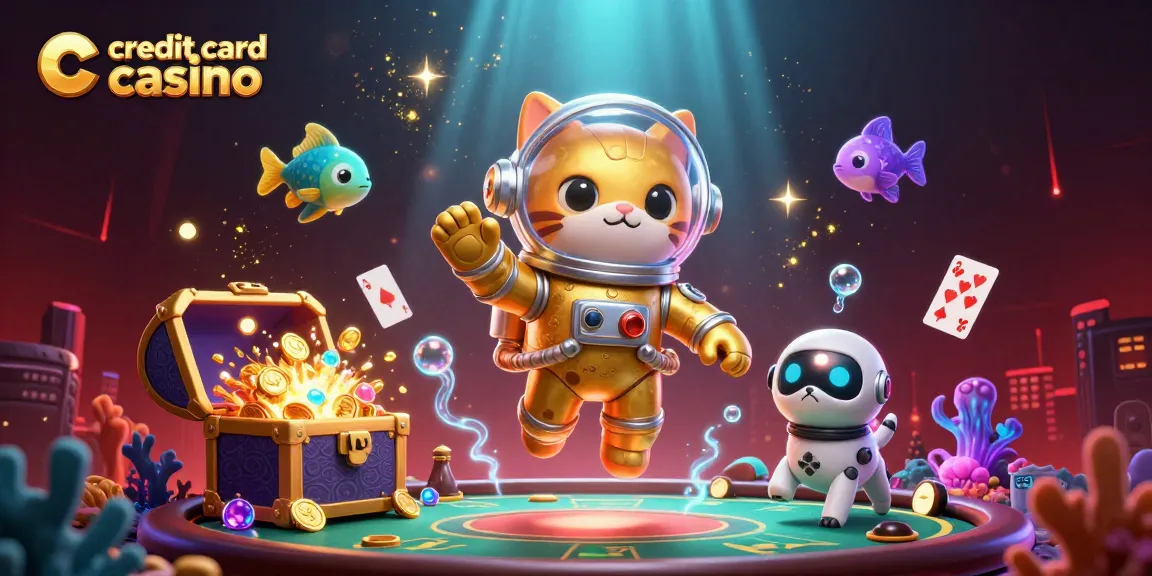 Experience thrilling gameplay at a credit card casino with dynamic elements and colorful characters.