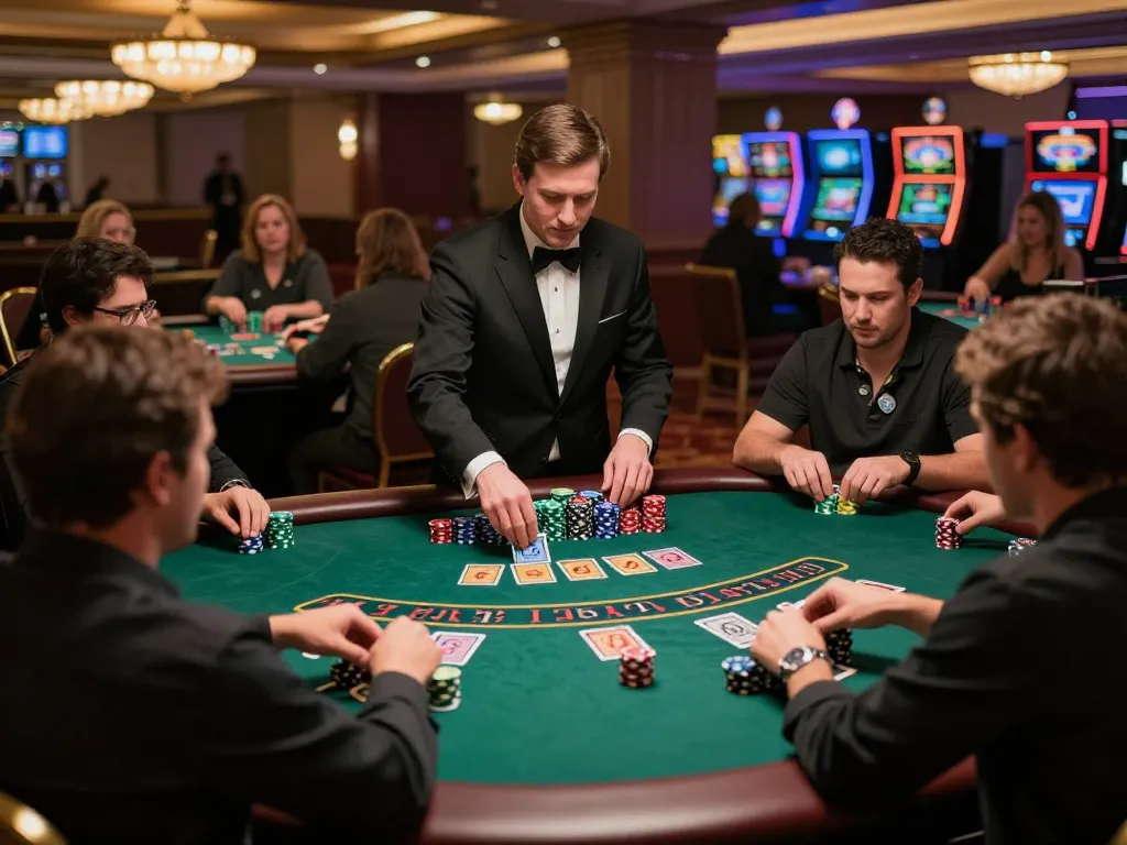 kubet79 players enjoying intense blackjack gameplay in a vibrant casino atmosphere