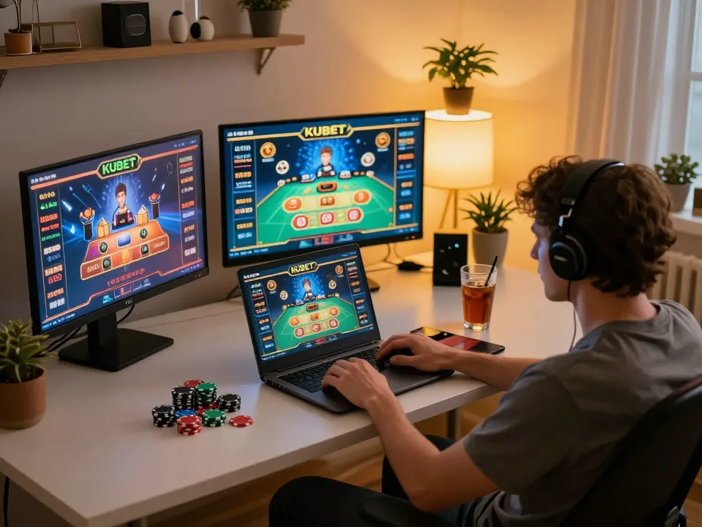 KUBET online gaming session showcasing a player engaged in a vibrant casino game.