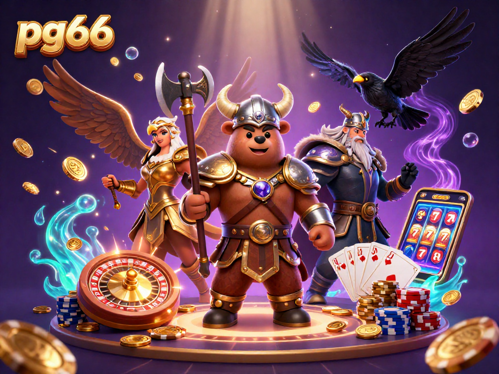 pg66 players enjoying a thrilling casino experience with Viking characters and dynamic game elements