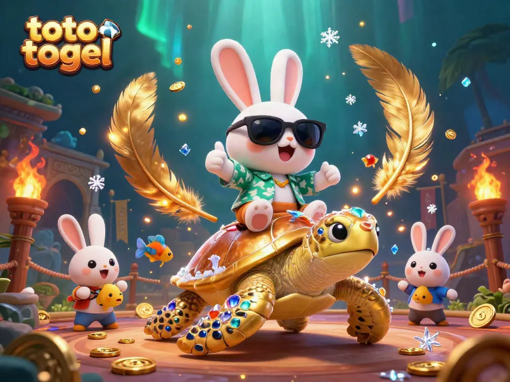 Experience thrilling toto togel betting with vibrant 3D characters and dynamic casino elements in this engaging illustration.