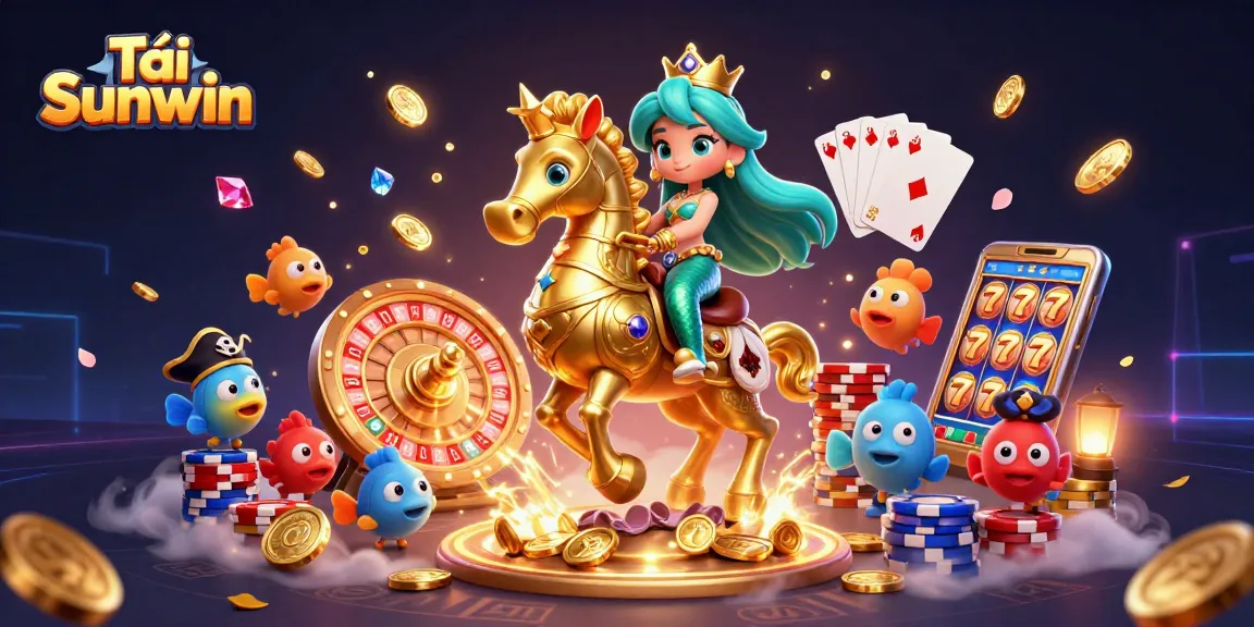 Tải Sunwin and experience vibrant gameplay with a mermaid princess in a dynamic casino scene.