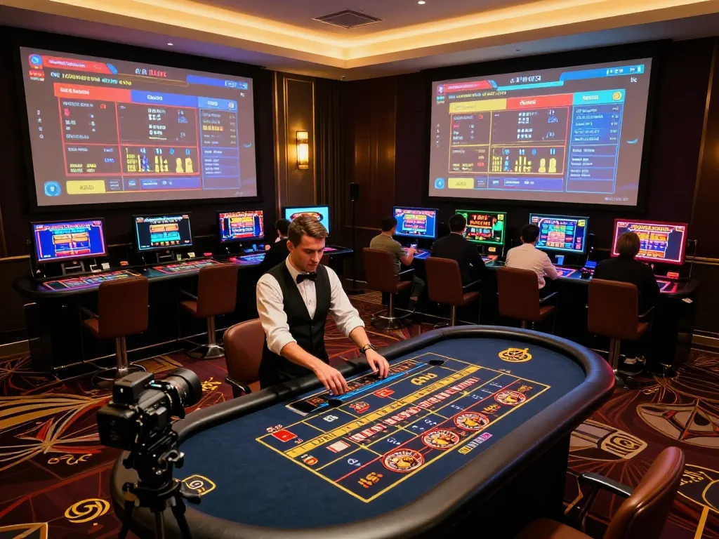 Players enjoying GK88's live casino games with a professional dealer at the roulette table.