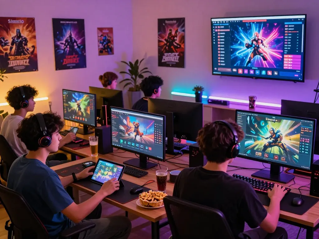 Exciting gaming scene showcasing diverse players enjoying games on the Sunwin platform, highlighting social engagement and fun.