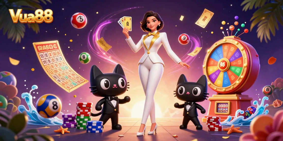 Experience Vua88's thrilling gaming atmosphere with luxurious characters and exciting gambling elements.