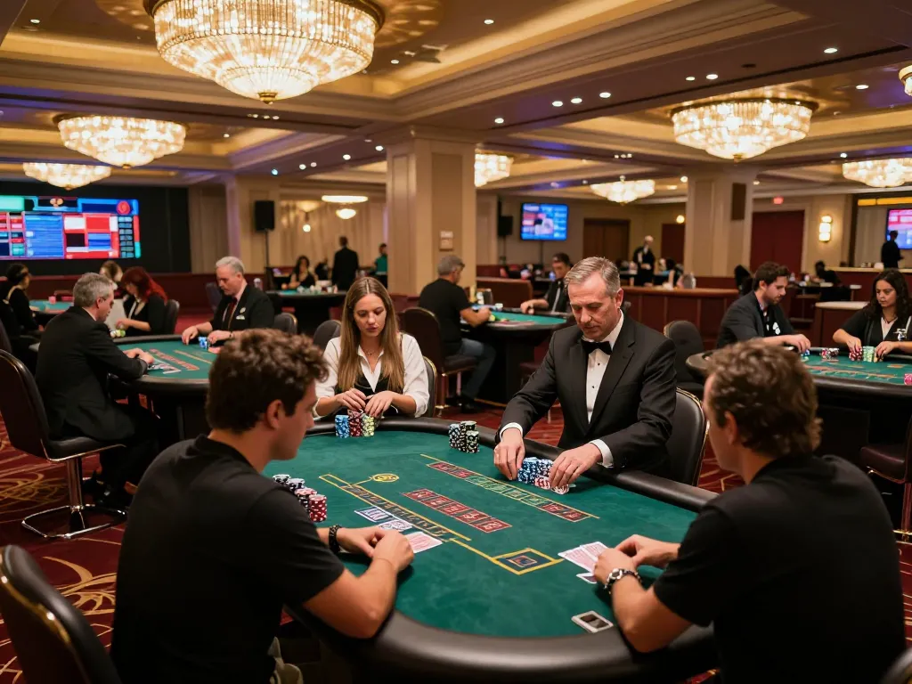 Sunwin blackjack players engaging in strategic gameplay with vibrant casino atmosphere.