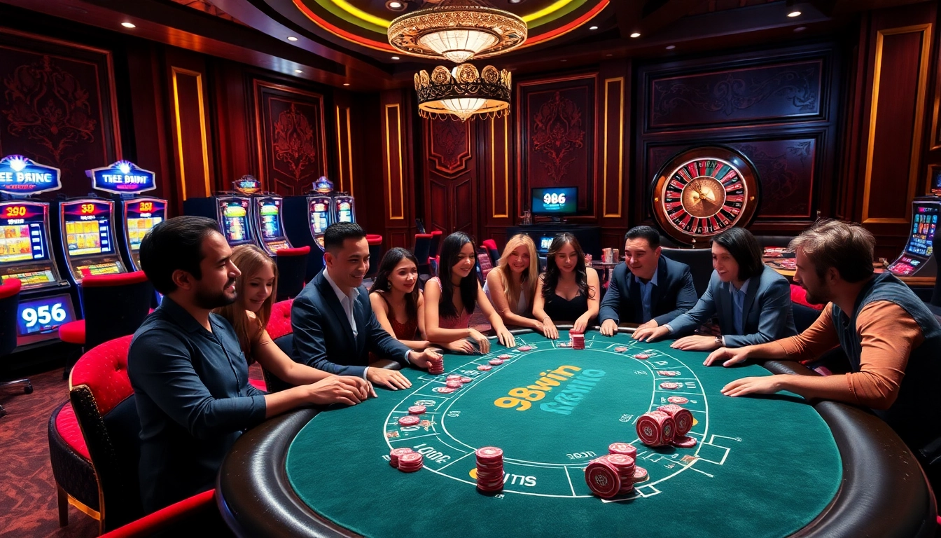 Experience the thrilling ambiance of 98win with vibrant poker chips and action-packed gameplay.