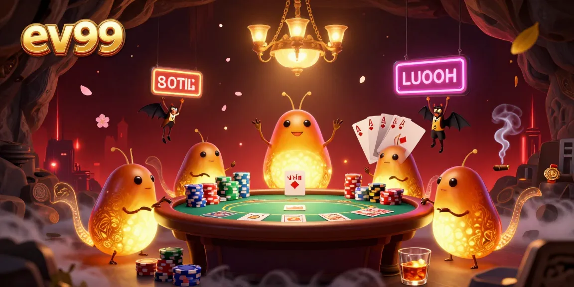 Experience thrilling gameplay with ev99 as glowworms light up a vibrant cave casino scene.