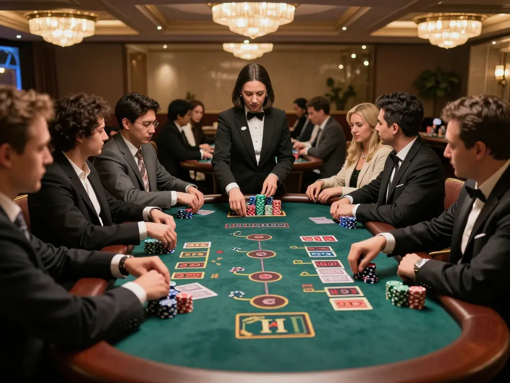 Players engaged in strategic betting at blackjack table with cm88 branding, showcasing excitement and high stakes