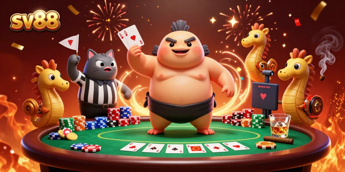 Engage in thrilling gameplay at sv88, showcasing a lively underwater casino scene with dynamic poker elements.