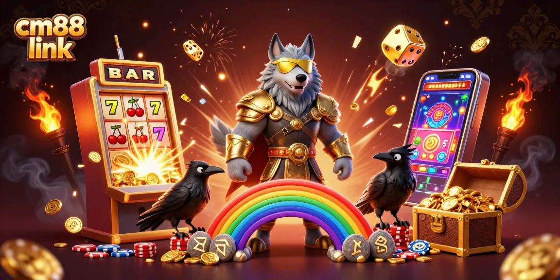 Experience thrilling jackpots at cm88 link with captivating Norse-themed casino illustration.
