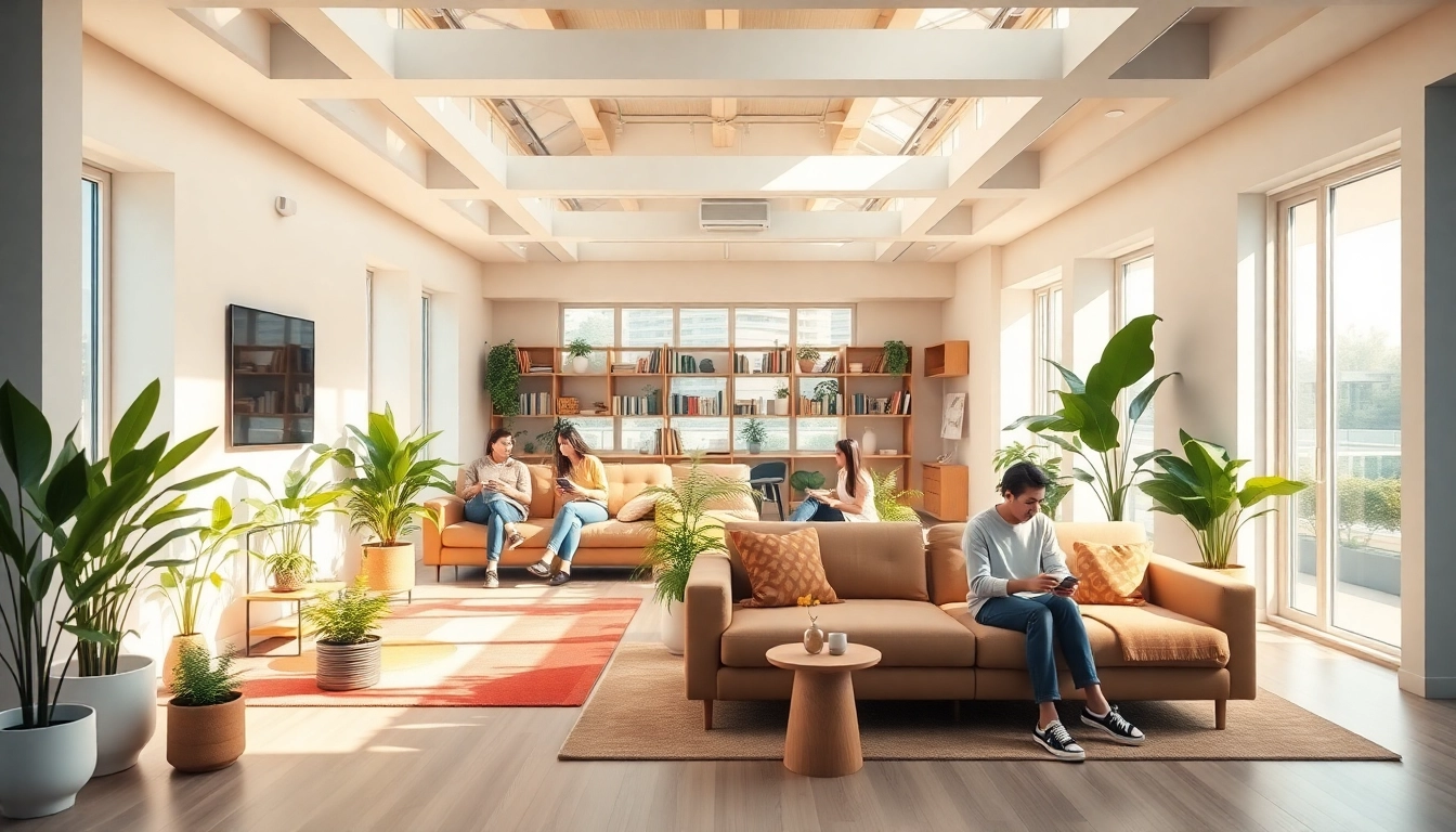 Community living space designed for open88.com, showcasing collaborative environments and vibrant social interactions.