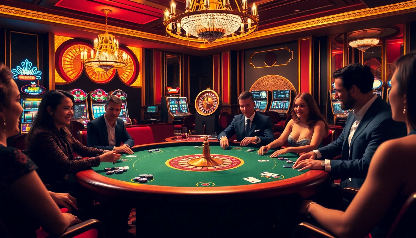 HB88 poker table with stylish players and vibrant casino ambiance