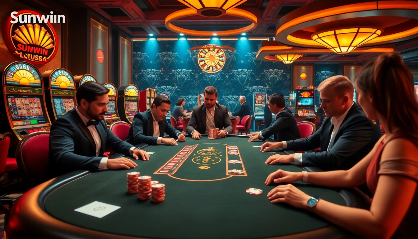 Experience thrilling poker gameplay at Sunwin with luxurious casino vibes.