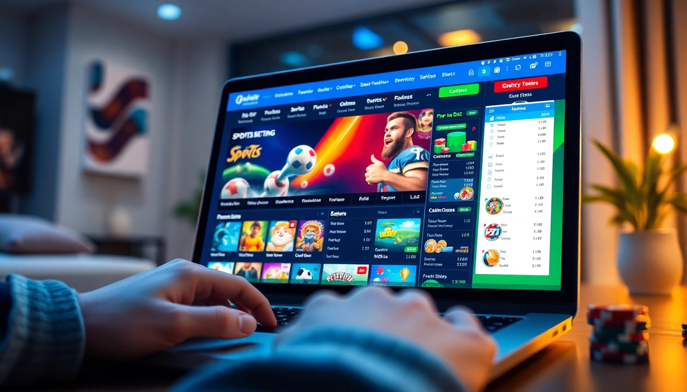 User engaging with the vibrant online gambling platform 98winwin.live, showcasing sports betting and casino games.
