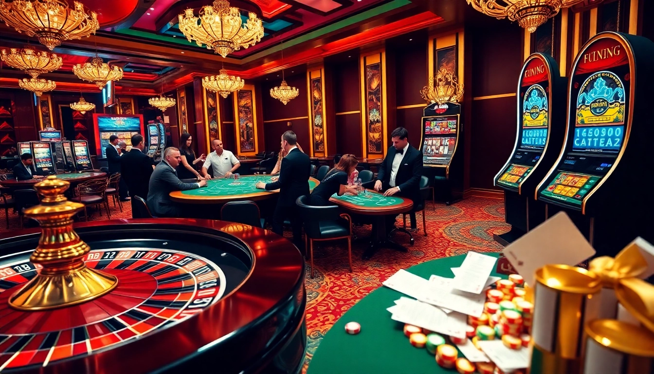 Exciting gambling scene featuring roulette and cards at xx88 com casino