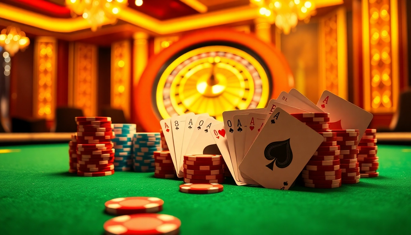 Experience thrilling poker action at https://99okwin.live with vibrant chips and cards.