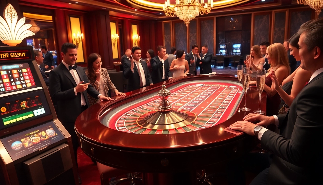 Experience the excitement of gambling at rikvip.gb.net with luxurious casino scenes and vibrant gaming action.