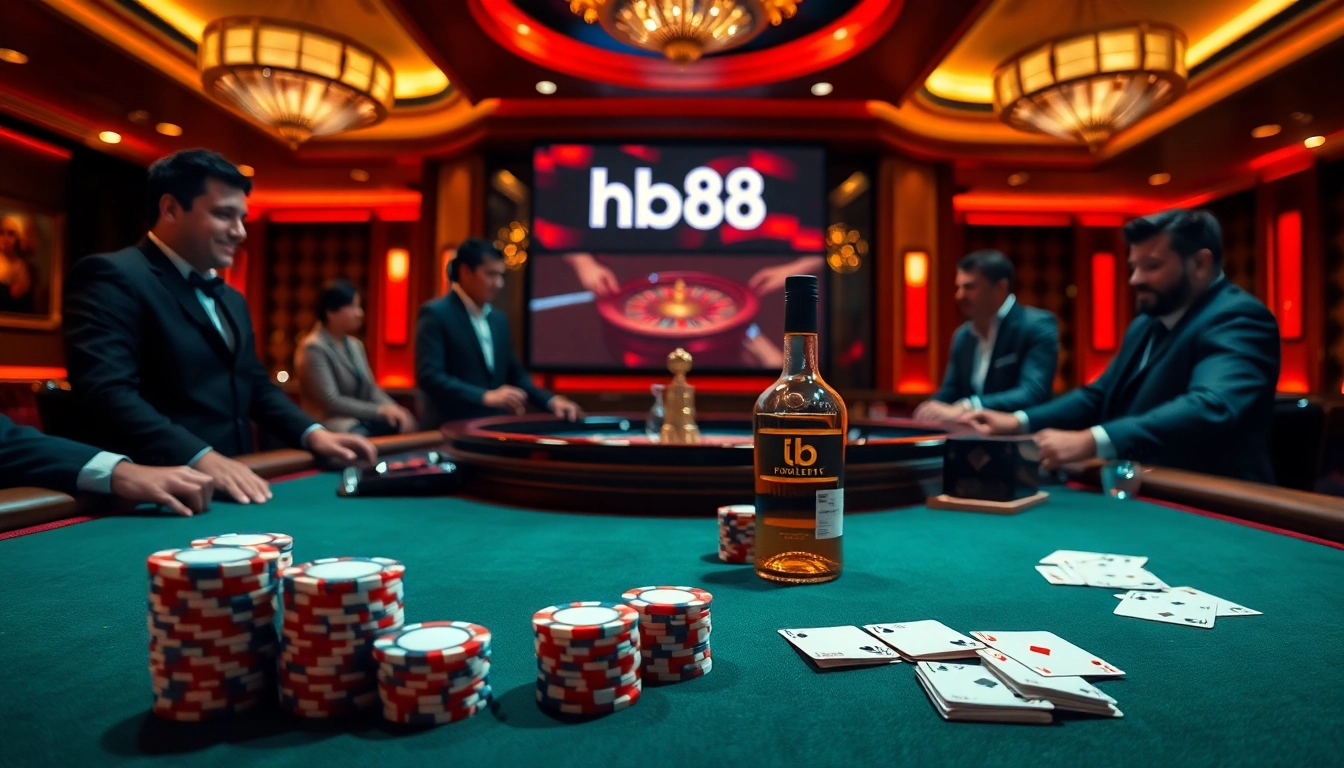 Experience thrilling gameplay at hb88 casino with sophisticated poker and roulette tables.