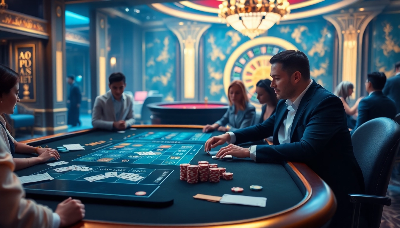 Engaging in Lô đề trực tuyến at a luxurious casino gaming table with digital betting slips.