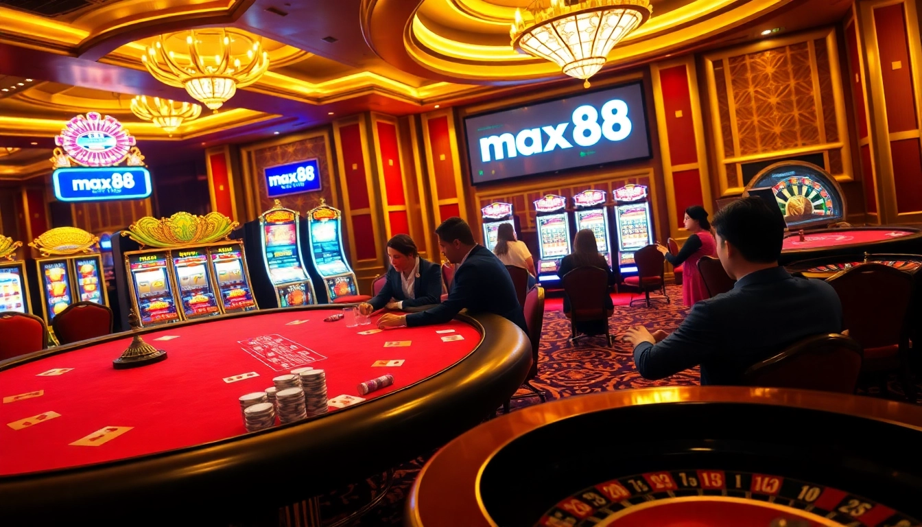 Experience the excitement of gambling at max88 with intense poker and vibrant slot machines.